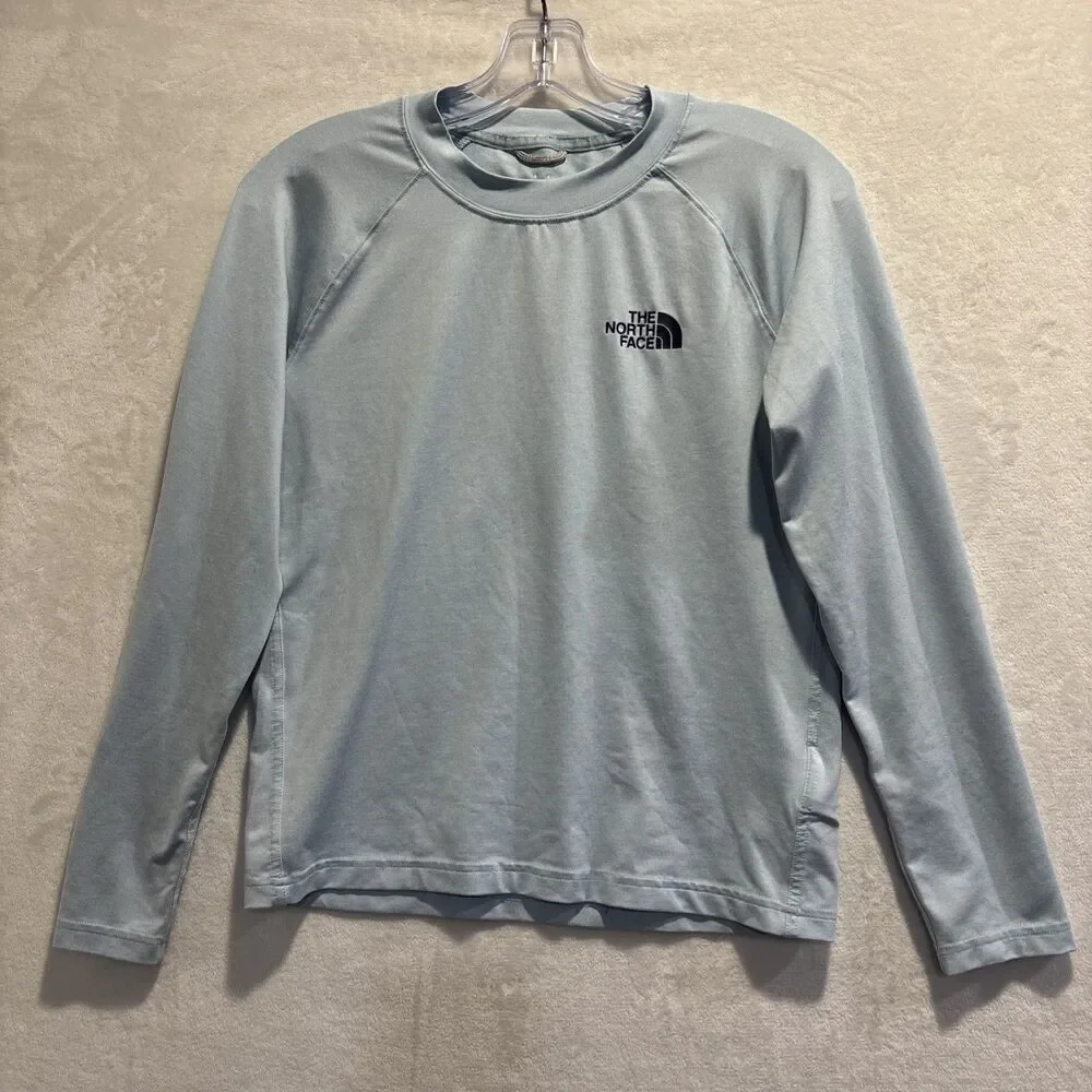 THE NORTH FACE UPF40+ Girl's Size Large 14/16 Blue Long Sleeve Sun & Swim Shirt